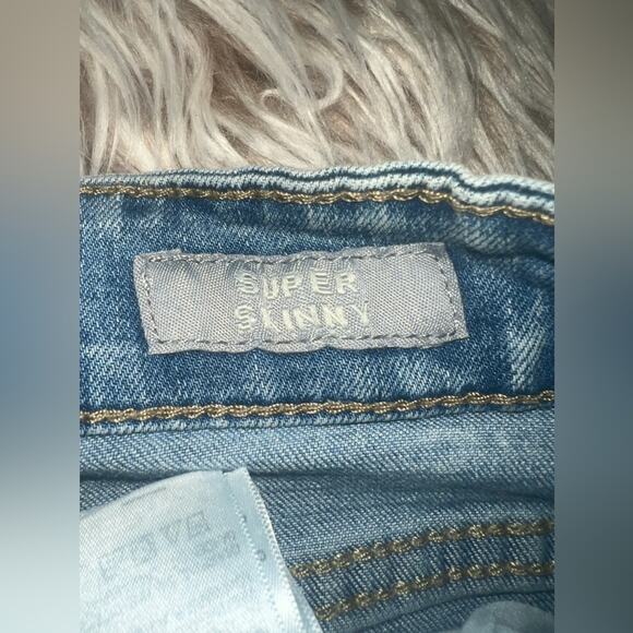 Aeropostale Super Skinny Women's Distressed Blue Jeans - Picture 9 of 10